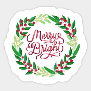 Christmas wreath: Merry and bright Sticker